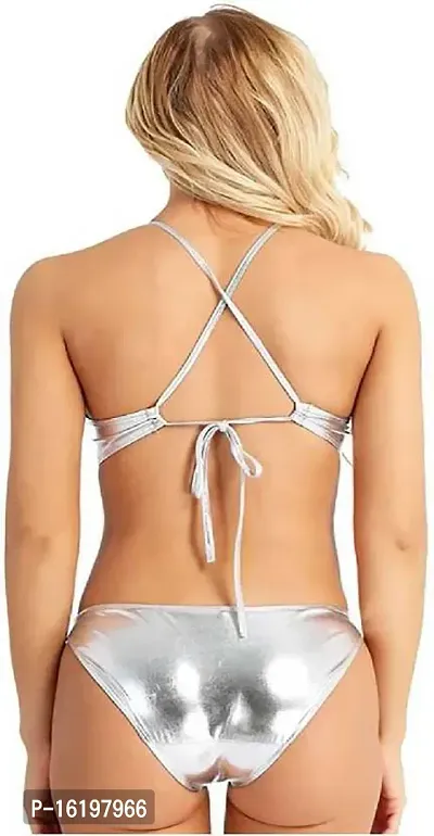 Elegant silver Satin  Baby Dolls Set For Women-thumb3