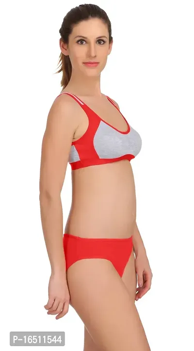 Stylish Red  Bra  Panty Set For Women-thumb2