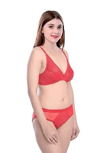 PIBU-Women's Cotton Bra Panty Set for Women Lingerie Set Sexy Honeymoon Undergarments ( Color : Red )( Pack of 1 )( Size :36) Model No : Safal et-thumb1