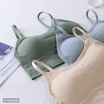 Buy Stylish Multicoloured Cotton Solid Bras For Women Pack Of 3