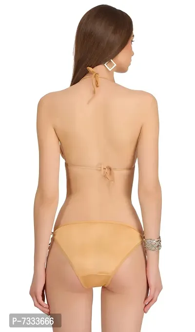 PIBU-Women's Satin Bikini Bra Panty Set for Women Lingerie Set Sexy Honeymoon Undergarments ( Color : Red,Gold )( Pack of 2 )( Size :34) Model No : Satan et-thumb4