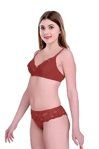 PIBU-Women's Cotton Bra Panty Set for Women Lingerie Set Sexy Honeymoon Undergarments (Color : Maroon)(Pack of 1)(Size :30) Model No : Cate SSet #CT-thumb2