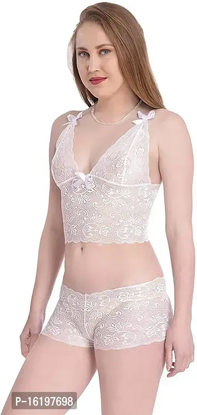 Elegant White Net  Baby Dolls For Women-thumb3