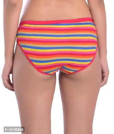 Stylish Multicoloured Cotton Blend Briefs For Women Pack Of 3-thumb4