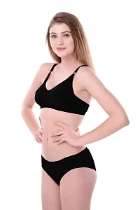 Stylish Black  Bra  Panty Set For Women-thumb1