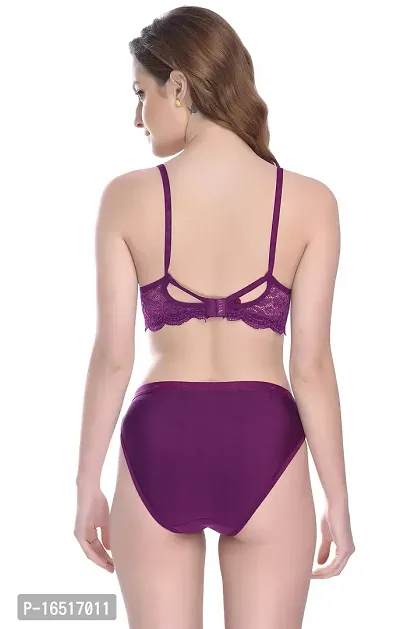 Buy Stylish Purple Bra Panty Set For Women Online In India At