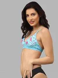 Stylish Blue Cotton Printed Bras For Women-thumb2