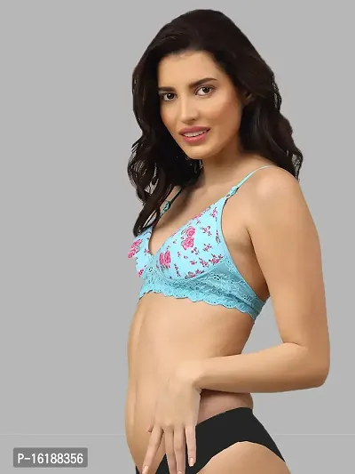 Stylish Blue Cotton Printed Bras For Women-thumb3