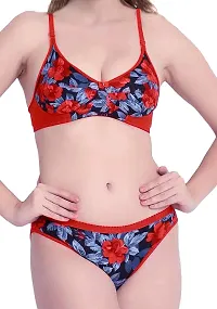 PIBU-Women's Cotton Bra Panty Set for Women Lingerie Set Sexy Honeymoon Undergarments ( Color : Red )( Pack of 1 )( Size :32) Model No : Sunflower SSet-thumb4