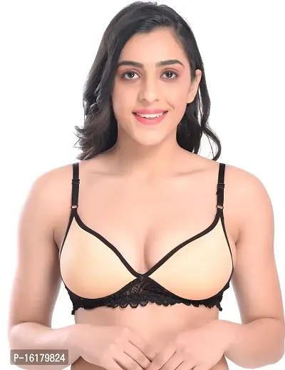 Stylish Brown Cotton Self Pattern Bra And Panty Set For Women-thumb5