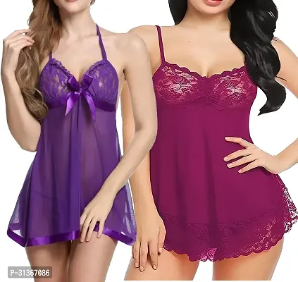 Designed Babydoll Sexy Lingerie Set for Honeymoon Pack 2