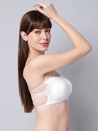 Stylish White Net Solid Bras For Women-thumb1