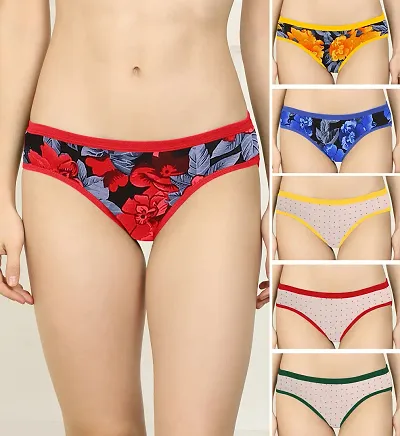 Women Cotton Silk Hipster Multicolor Panties Combo Pack of 6