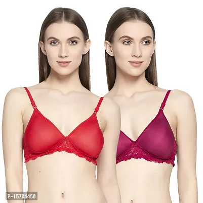 Stylish Multicoloured Cotton Solid Bras For Women ( Pack of 2 )