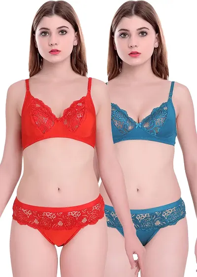 Stylish Bra And Panty Set For Women Pack Of 2