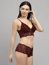 Stylish Maroon Cotton Bridal Lingerie set For Women-thumb4