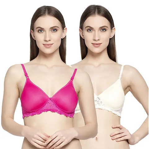 Cotton Solid Padded Bra Pack Of 2