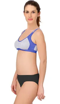 Stylish Blue  Bra  Panty Set For Women-thumb2