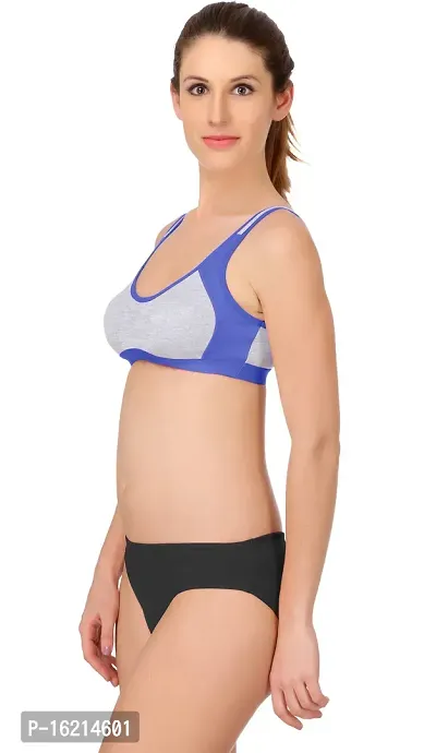 Stylish Blue  Bra  Panty Set For Women-thumb3