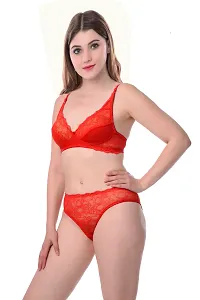 Stylish Cotton Self Pattern Bra And Panty Set For Women- Pack Of 2-thumb2