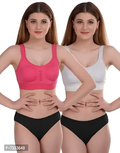 Buy PIBU-Women's Cotton Bra Panty Set for Women Lingerie Set Sexy