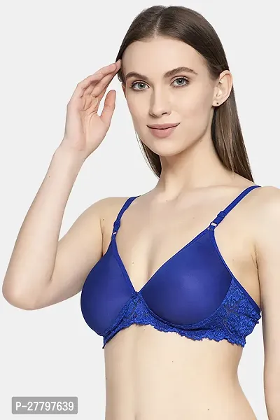 Stylish Blue Cotton Solid Bras For Women-thumb3