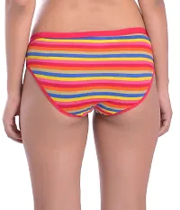 Stylish Multicoloured Cotton Blend Briefs For Women Pack Of 6-thumb2