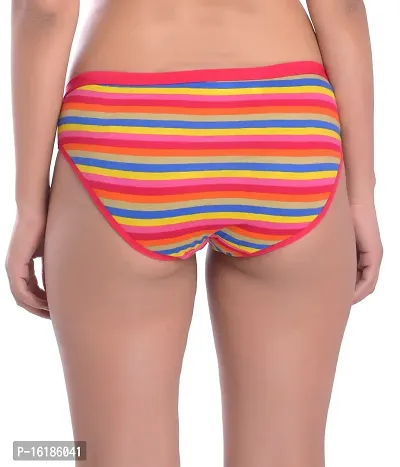 Stylish Multicoloured Cotton Blend Briefs For Women Pack Of 6-thumb3