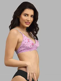 Stylish Pink Cotton Solid Bras For Women-thumb1