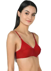 Stylish Red Cotton Solid Bras For Women-thumb1