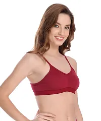 Stylish Maroon,Brown,Black Cotton Solid Bras For Women Pack Of 3-thumb1