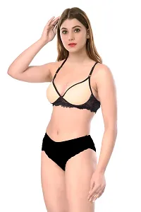 Stylish Golden  Bra  Panty Set For Women-thumb2