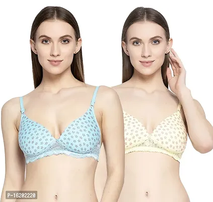 Stylish Cotton Printed Bras For Women- Pack Of 2-thumb0