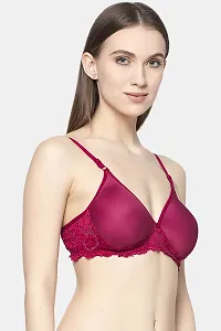 Stylish Maroon Cotton Solid Bras For Women-thumb1