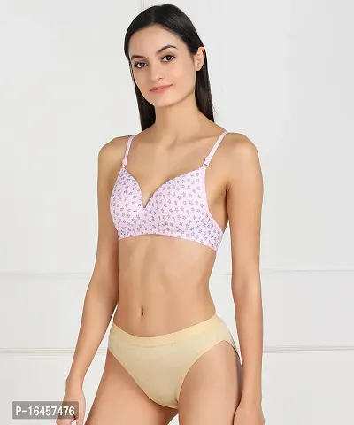 Stylish Pink Cotton Solid Bras For Women-thumb4