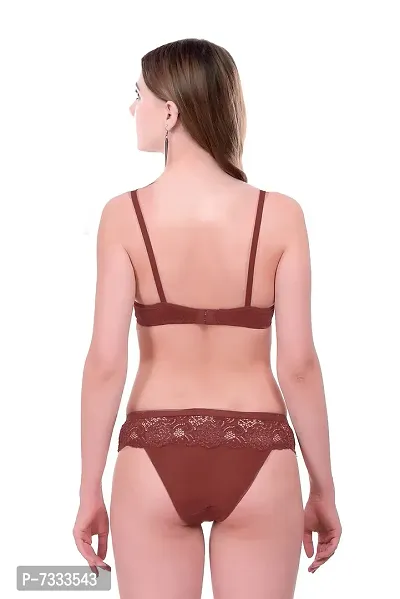 PIBU-Women's Cotton Bra Panty Set for Women Lingerie Set Sexy Honeymoon Undergarments (Color : Maroon)(Pack of 1)(Size :30) Model No : Cate SSet #CT-thumb4