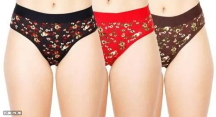 Stylish Fancy Cotton Blend Panty For Women Pack Of 3-thumb0