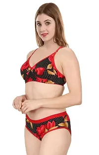 Fashion Comfortz Bra  Panty Set for Women Ll Ladies and Girls Lingerie Set Red-thumb2