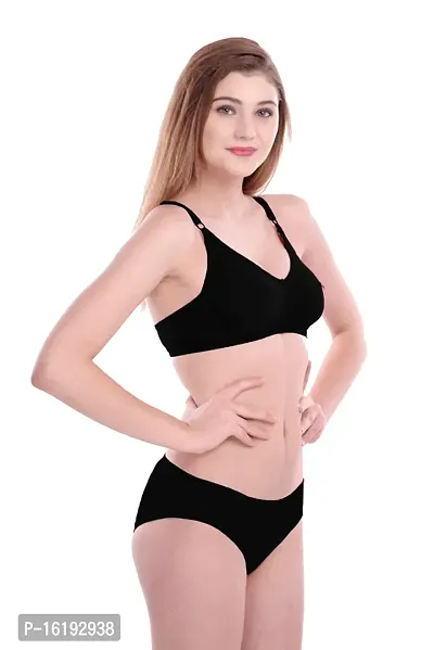 Stylish Black  Bra  Panty Set For Women-thumb3