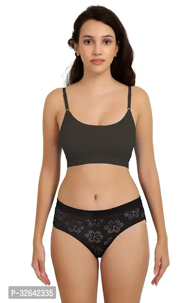 Stylish Cotton Solid Lingerie Set for Women, Combo-thumb4