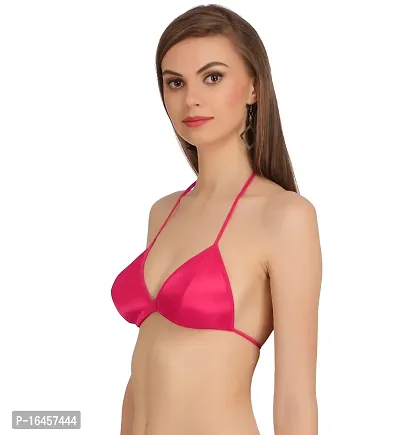 Stylish Pink,Black,Red Cotton Solid Bras For Women Pack Of 3-thumb3