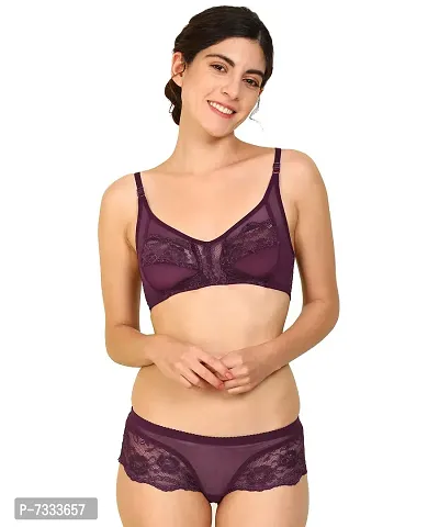 Buy Pibu-women's Cotton Bra Panty Set For Women Lingerie Set Sexy Honeymoon  Undergarments ( Color : Maroon )( Pack Of 1 )( Size :36) Model No : Power  Net Et Online In India At Discounted Prices