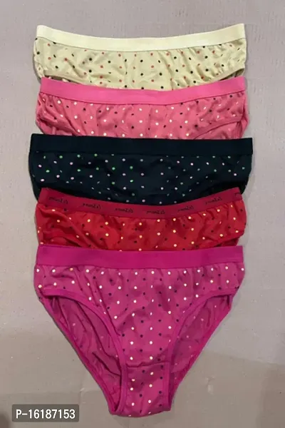 Stylish Multicoloured Cotton Blend Hipster Briefs For Women Pack Of 6-thumb0