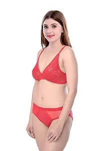 PIBU-Women's Cotton Bra Panty Set for Women Lingerie Set Sexy Honeymoon Undergarments ( Color : Red )( Pack of 1 )( Size :36) Model No : Safal et-thumb2