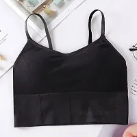 Stylish Black Cotton Solid Bras For Women-thumb3