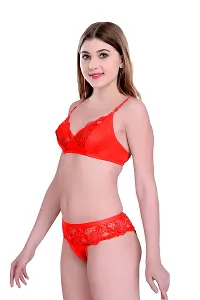 PIBU-Women's Cotton Bra Panty Set for Women Lingerie Set Sexy Honeymoon Undergarments (Color : Red,Blue)(Pack of 2)(Size :30) Model No : Cate SSet-thumb2