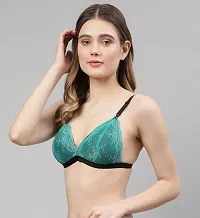 Stylish Women Green Net Bra Panty Set - Pack of 1-thumb2