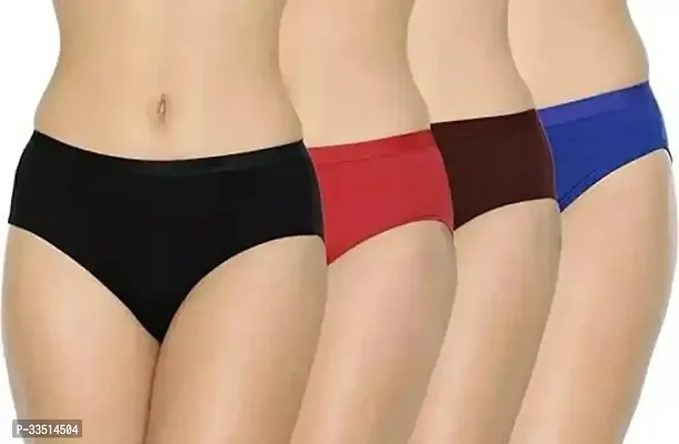 Women Cotton Hipster Multicolor Panties Pack of 4-thumb0