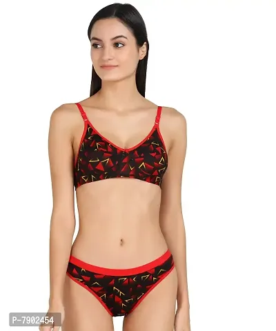 Buy PIBU - Women Cotton Bra Panty Set Honeymoon Full Coverage Non Padded  Hot and Sexy Looking Lingerie Set (Pack of 1) (Color : Black) Online In  India At Discounted Prices