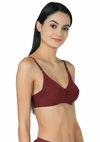 Women T-Shirt Cotton Non Padded Non-Wired Bra (Pack of 1) (Maroon)-thumb1